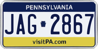 PA license plate JAG2867