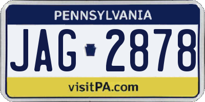 PA license plate JAG2878