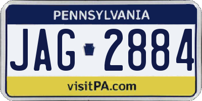 PA license plate JAG2884