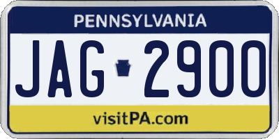 PA license plate JAG2900