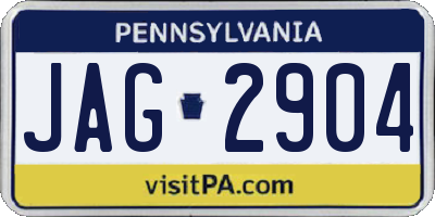 PA license plate JAG2904