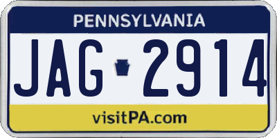 PA license plate JAG2914
