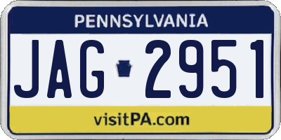 PA license plate JAG2951