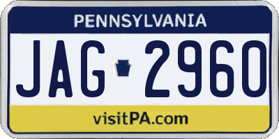 PA license plate JAG2960