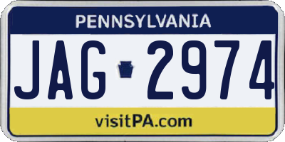 PA license plate JAG2974