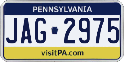 PA license plate JAG2975