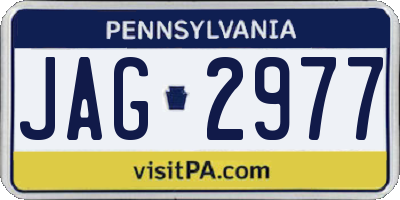 PA license plate JAG2977