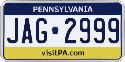 PA license plate JAG2999