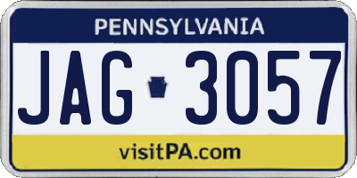 PA license plate JAG3057