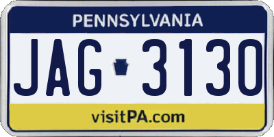 PA license plate JAG3130