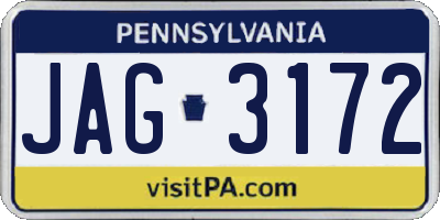PA license plate JAG3172