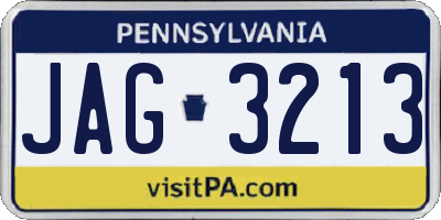 PA license plate JAG3213
