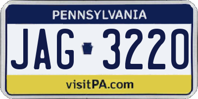 PA license plate JAG3220