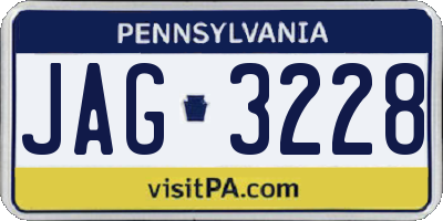 PA license plate JAG3228