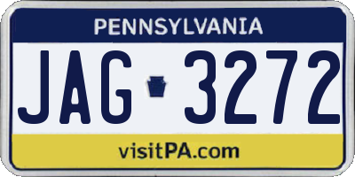 PA license plate JAG3272
