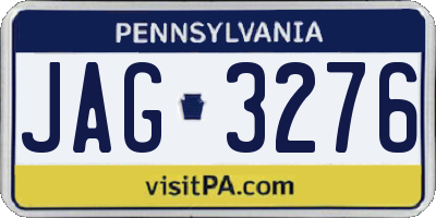 PA license plate JAG3276