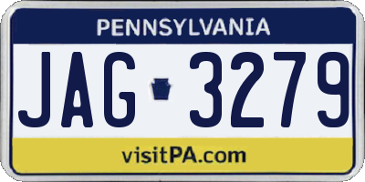 PA license plate JAG3279