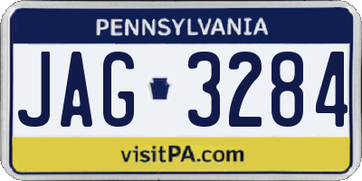 PA license plate JAG3284