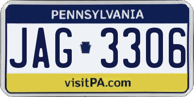 PA license plate JAG3306