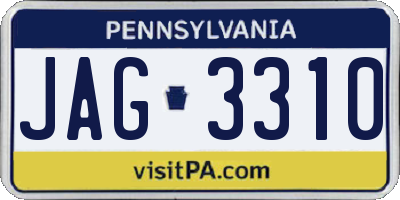 PA license plate JAG3310