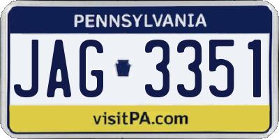 PA license plate JAG3351