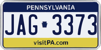 PA license plate JAG3373