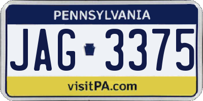 PA license plate JAG3375