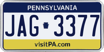 PA license plate JAG3377