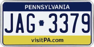 PA license plate JAG3379