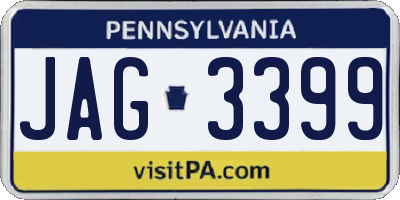 PA license plate JAG3399