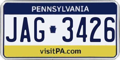 PA license plate JAG3426
