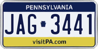 PA license plate JAG3441