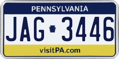 PA license plate JAG3446