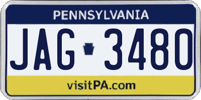 PA license plate JAG3480