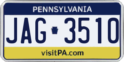 PA license plate JAG3510