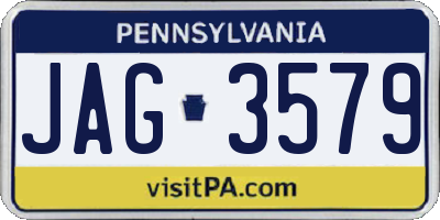 PA license plate JAG3579