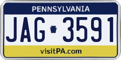 PA license plate JAG3591
