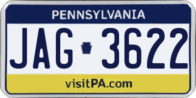PA license plate JAG3622