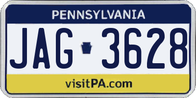 PA license plate JAG3628