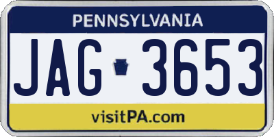 PA license plate JAG3653