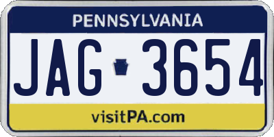 PA license plate JAG3654