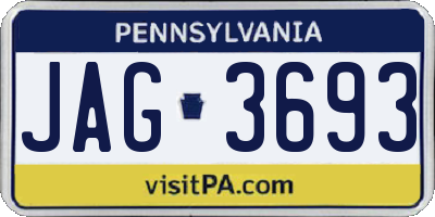 PA license plate JAG3693