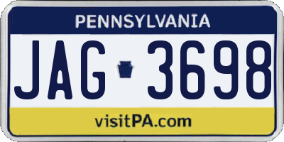 PA license plate JAG3698