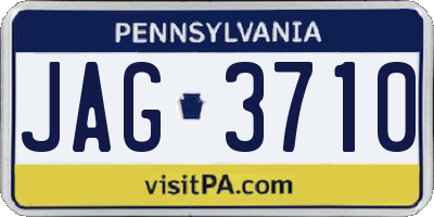 PA license plate JAG3710