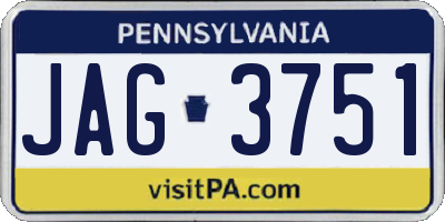 PA license plate JAG3751