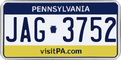 PA license plate JAG3752