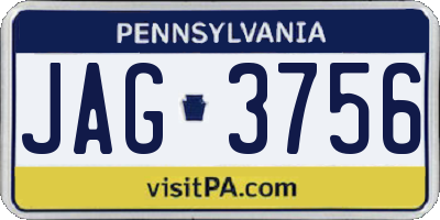 PA license plate JAG3756