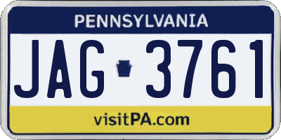PA license plate JAG3761