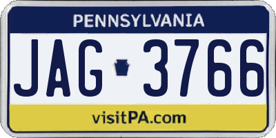 PA license plate JAG3766