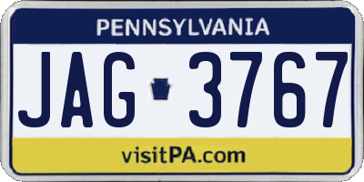 PA license plate JAG3767